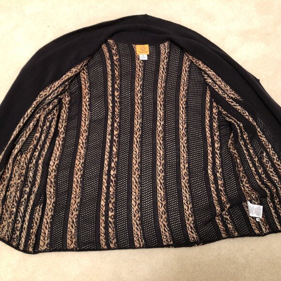 Ruby Rd. black, gold, brown open -front knit Sweater Vest, M - Picture 9 of 9